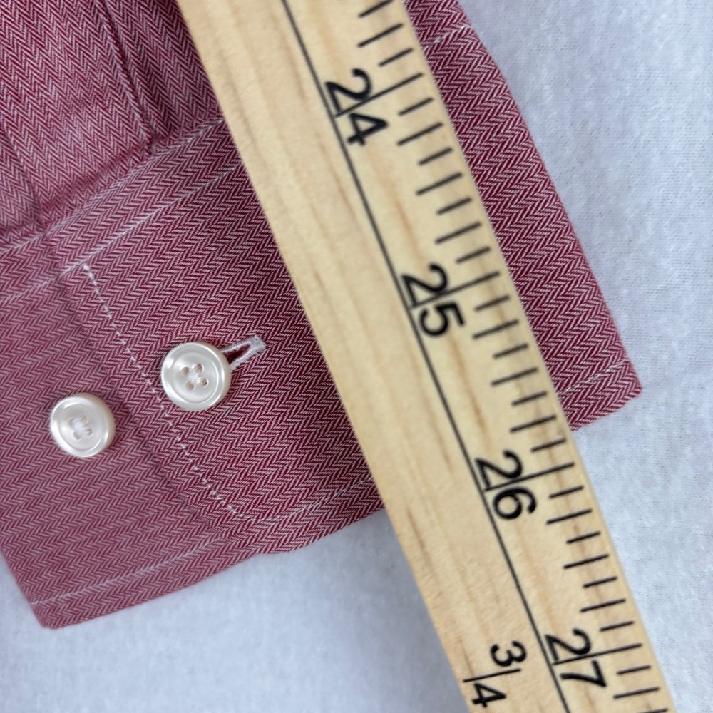 Banana Republic‎ Relaxed Fit Men's Size L Red Button Down Shirt Long Sleeve - Picture 12 of 12